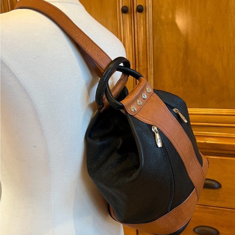 Valentina black made in Italy leather convertible sling…. - Picture 9 of 11
